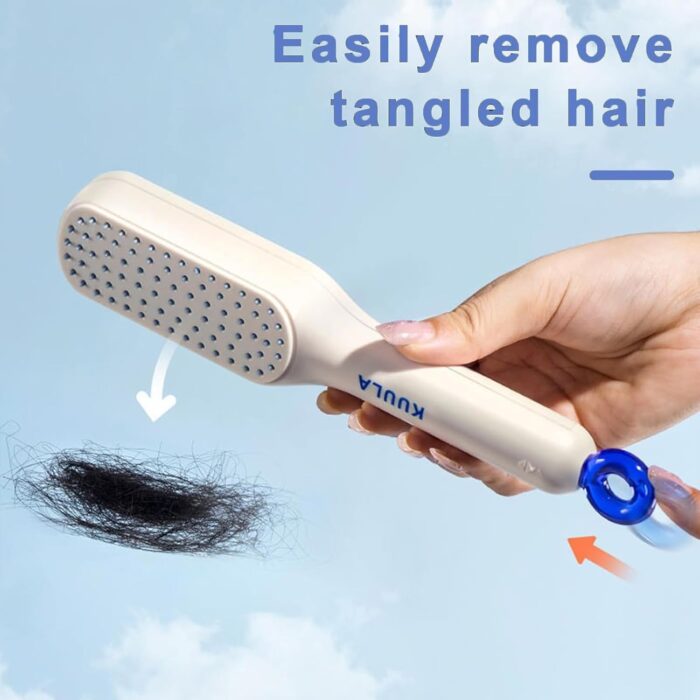 Self Cleaning Hair Brush, One-click Cleaning Telescopic Hair Comb – With Box (random Color) - Image 2